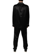 Dolce & Gabbana Black Silk Shirt Pants Pajama Set Sleepwear - Zeiniez