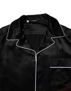 Dolce & Gabbana Black Silk Shirt Pants Pajama Set Sleepwear - Zeiniez