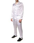 Dolce & Gabbana White Satin Silk Men Pajama Set Sleepwear - Zeiniez