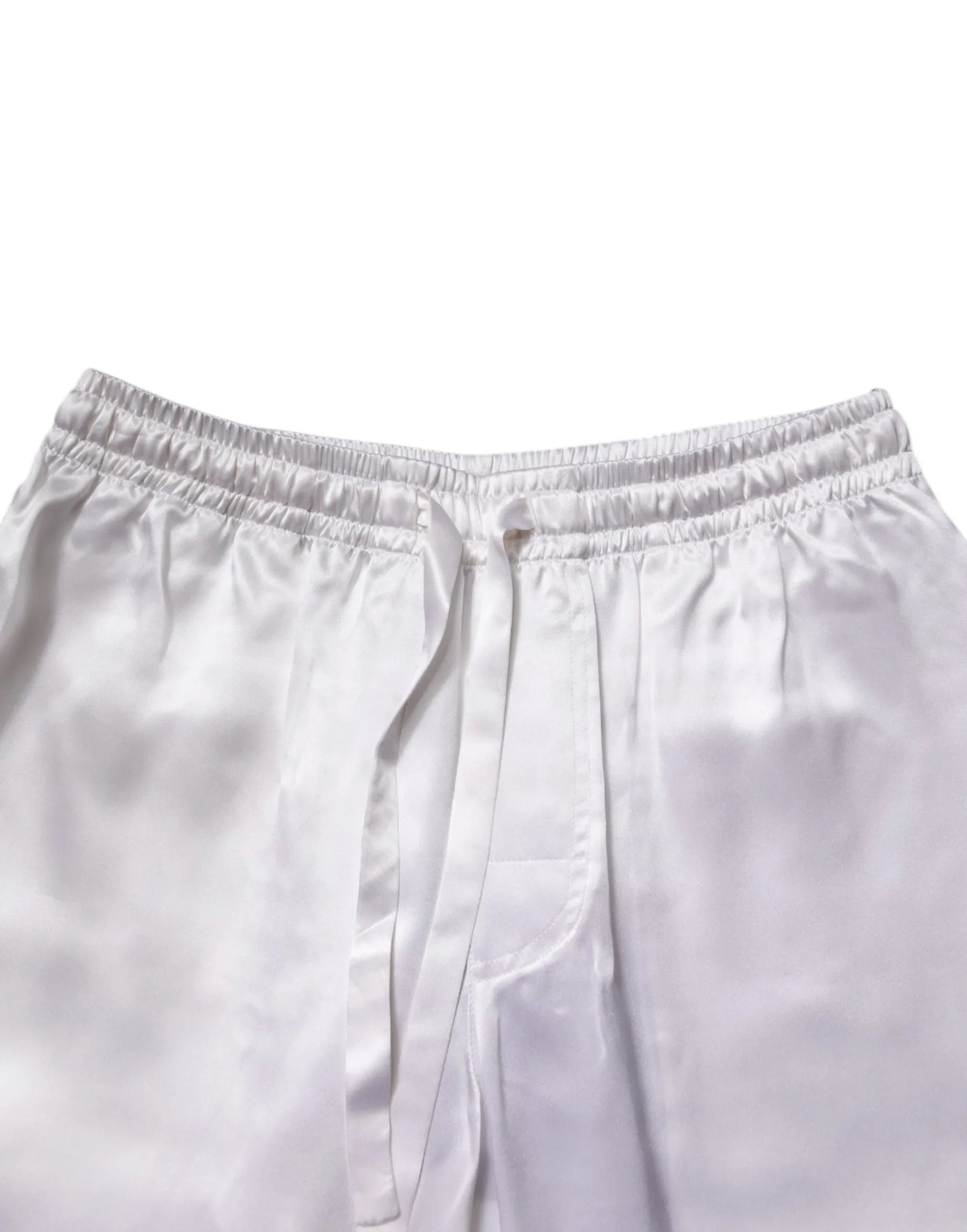 Dolce & Gabbana White Satin Silk Men Pajama Set Sleepwear - Zeiniez