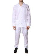 Dolce & Gabbana White Cotton Shirt Pants Pajama Set Sleepwear - Zeiniez
