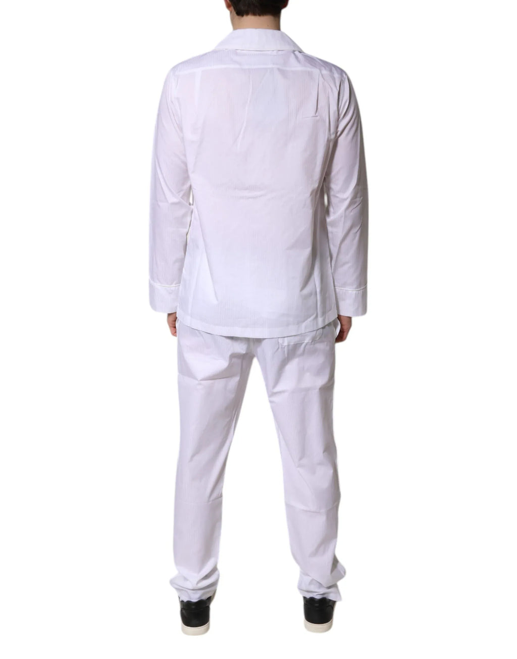 Dolce & Gabbana White Cotton Shirt Pants Pajama Set Sleepwear - Zeiniez