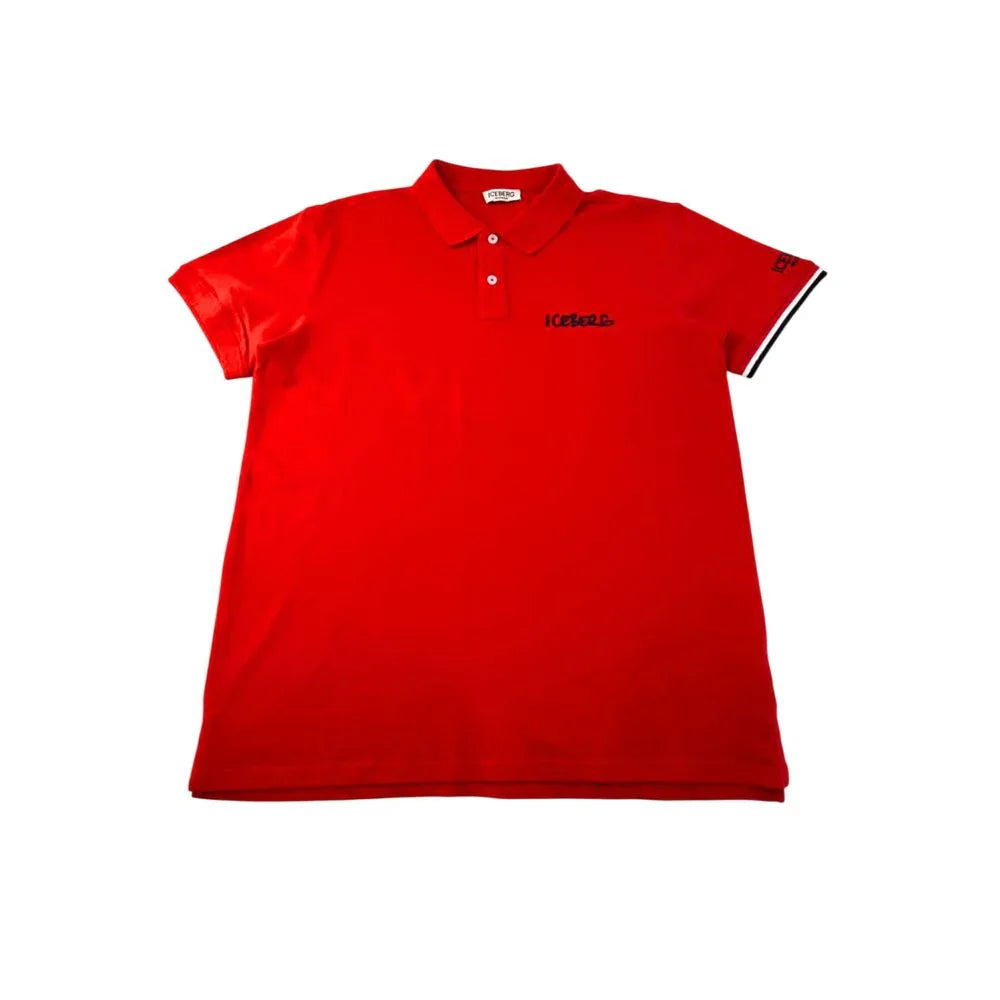 Iceberg Red Cotton Men Polo Shirt - Zeiniez