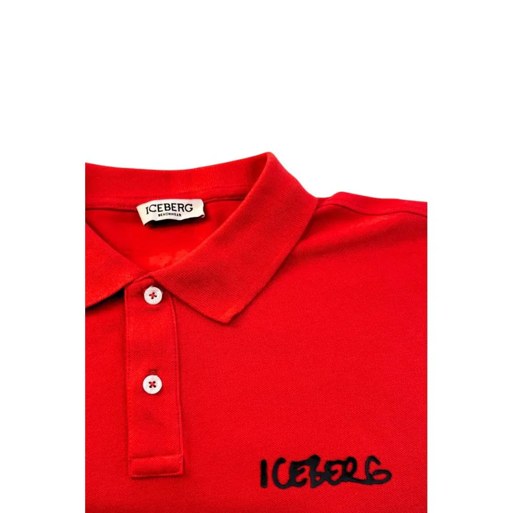 Iceberg Red Cotton Men Polo Shirt - Zeiniez