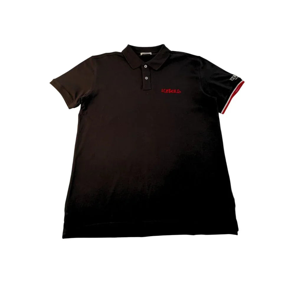 Iceberg Black Cotton Men Polo Shirt - Zeiniez