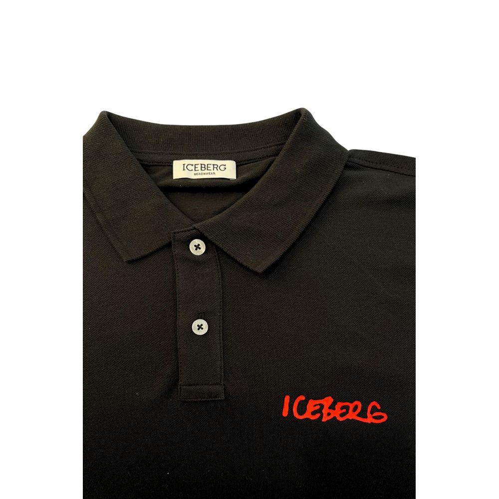 Iceberg Black Cotton Men Polo Shirt - Zeiniez