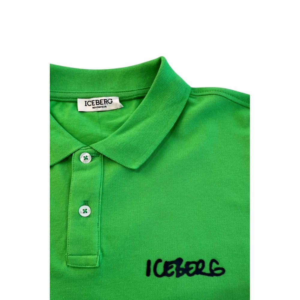Iceberg Green Cotton Men Polo Shirt - Zeiniez