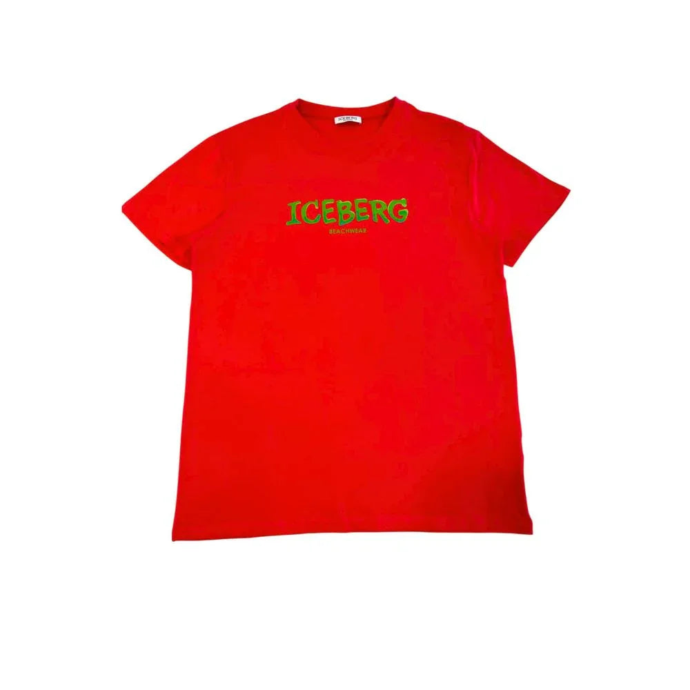 Iceberg Red Cotton Men T-Shirt - Zeiniez