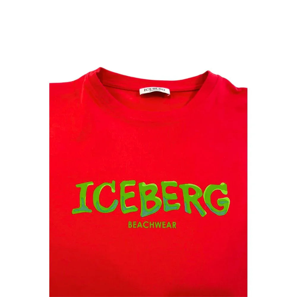 Iceberg Red Cotton Men T-Shirt - Zeiniez