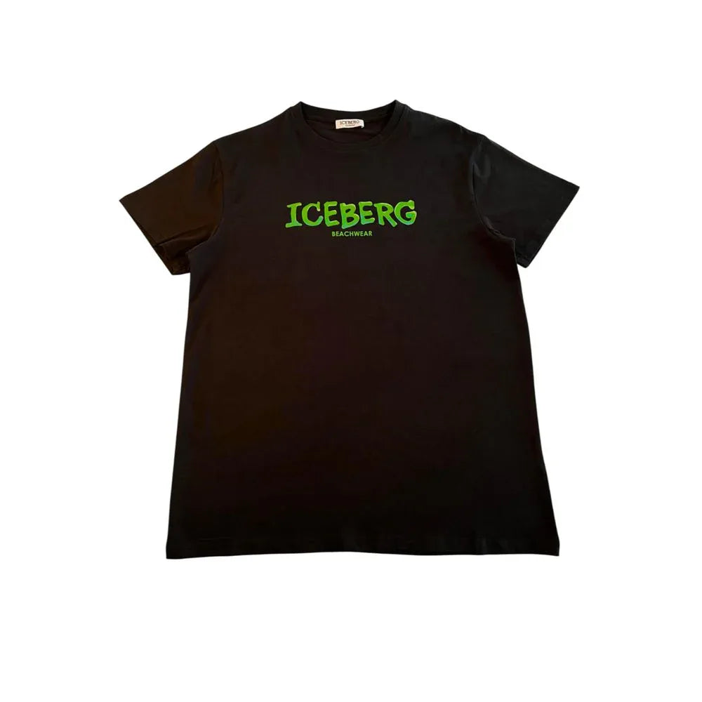 Iceberg Black Cotton Men T-Shirt - Zeiniez
