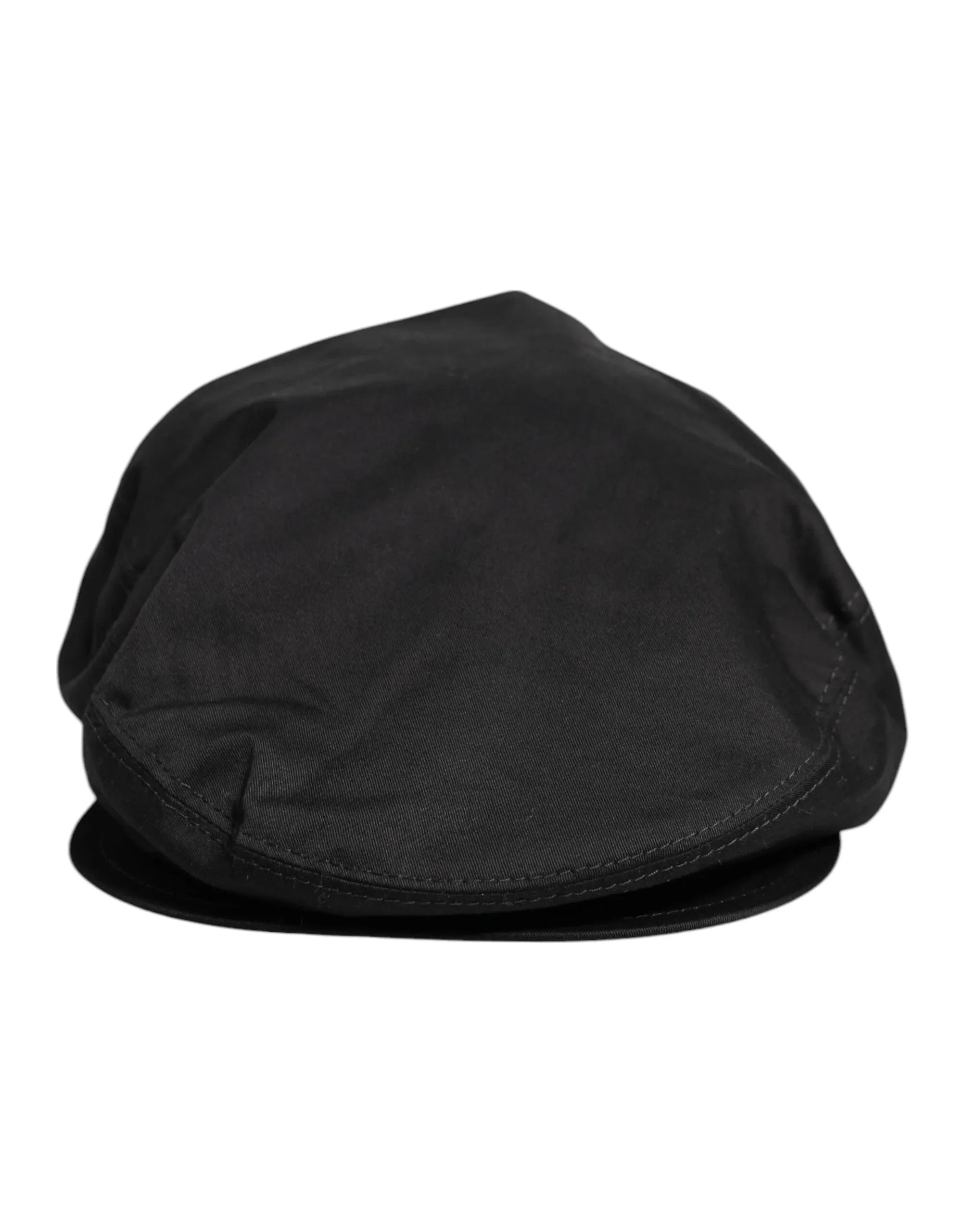 Dolce & Gabbana Black Cotton Newsboy Capello Cabbie Hat - Zeiniez