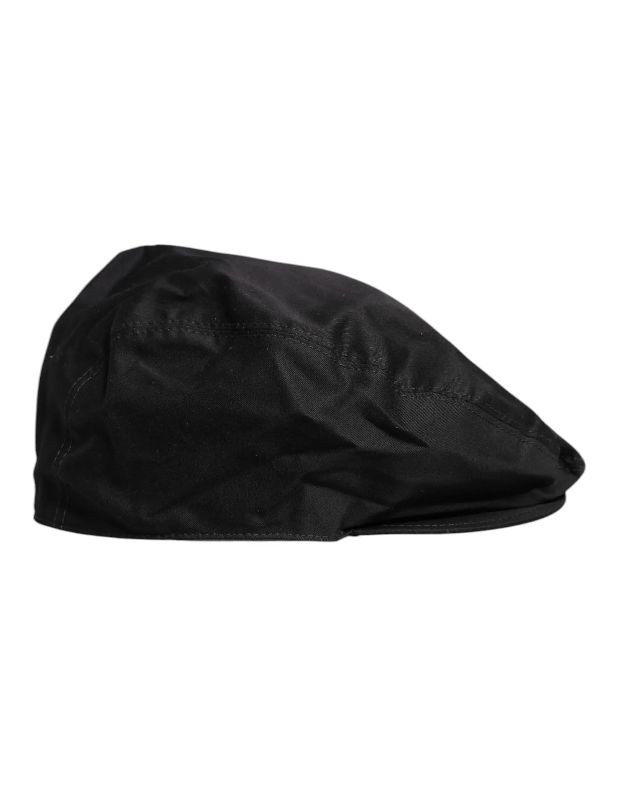 Dolce & Gabbana Black Cotton Newsboy Capello Cabbie Hat - Zeiniez