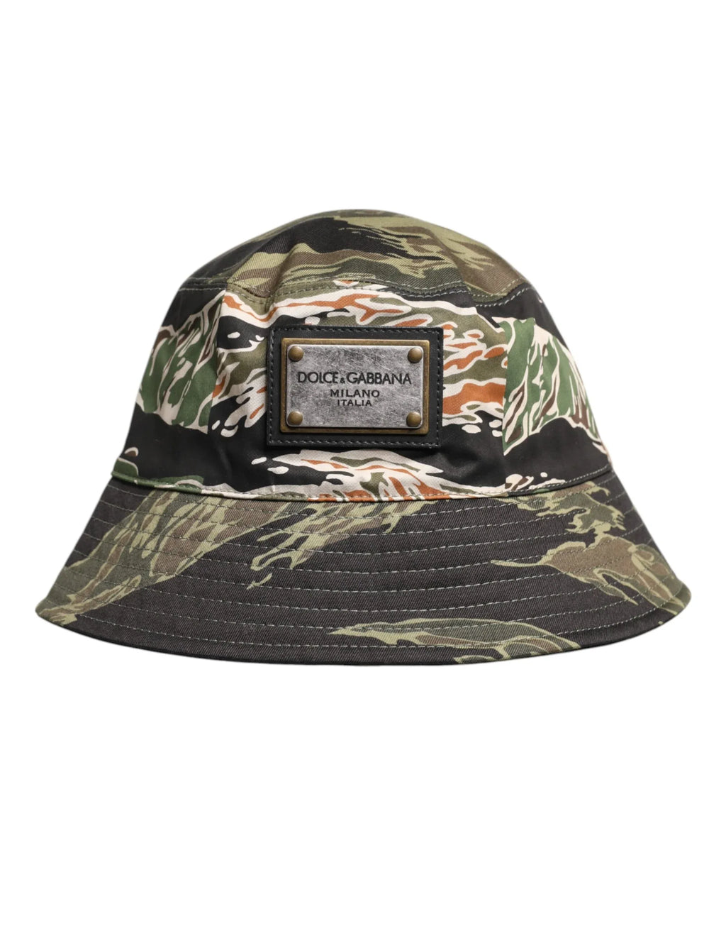 Dolce & Gabbana Multicolor DG Plaque Wide Brim Bucket Hat - Zeiniez