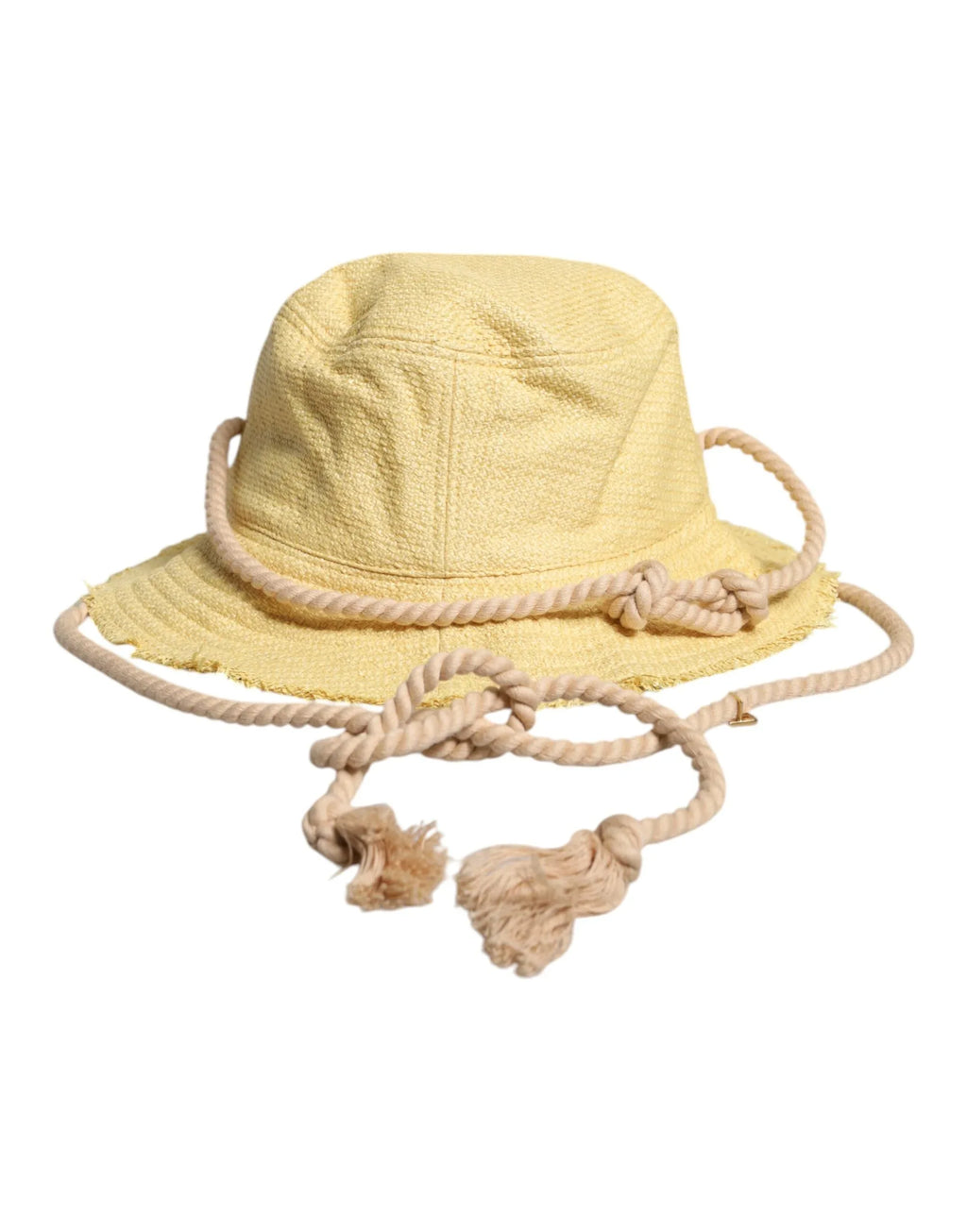 Dolce & Gabbana Yellow Cotton Wide Brim Bucket - Zeiniez