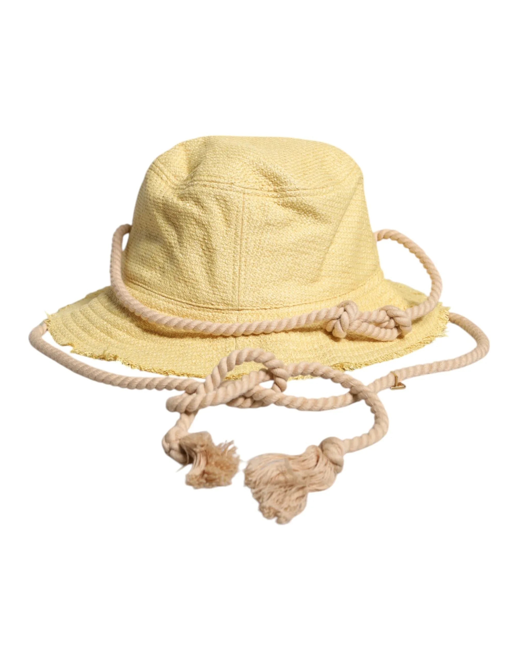 Dolce & Gabbana Yellow Cotton Wide Brim Bucket - Zeiniez