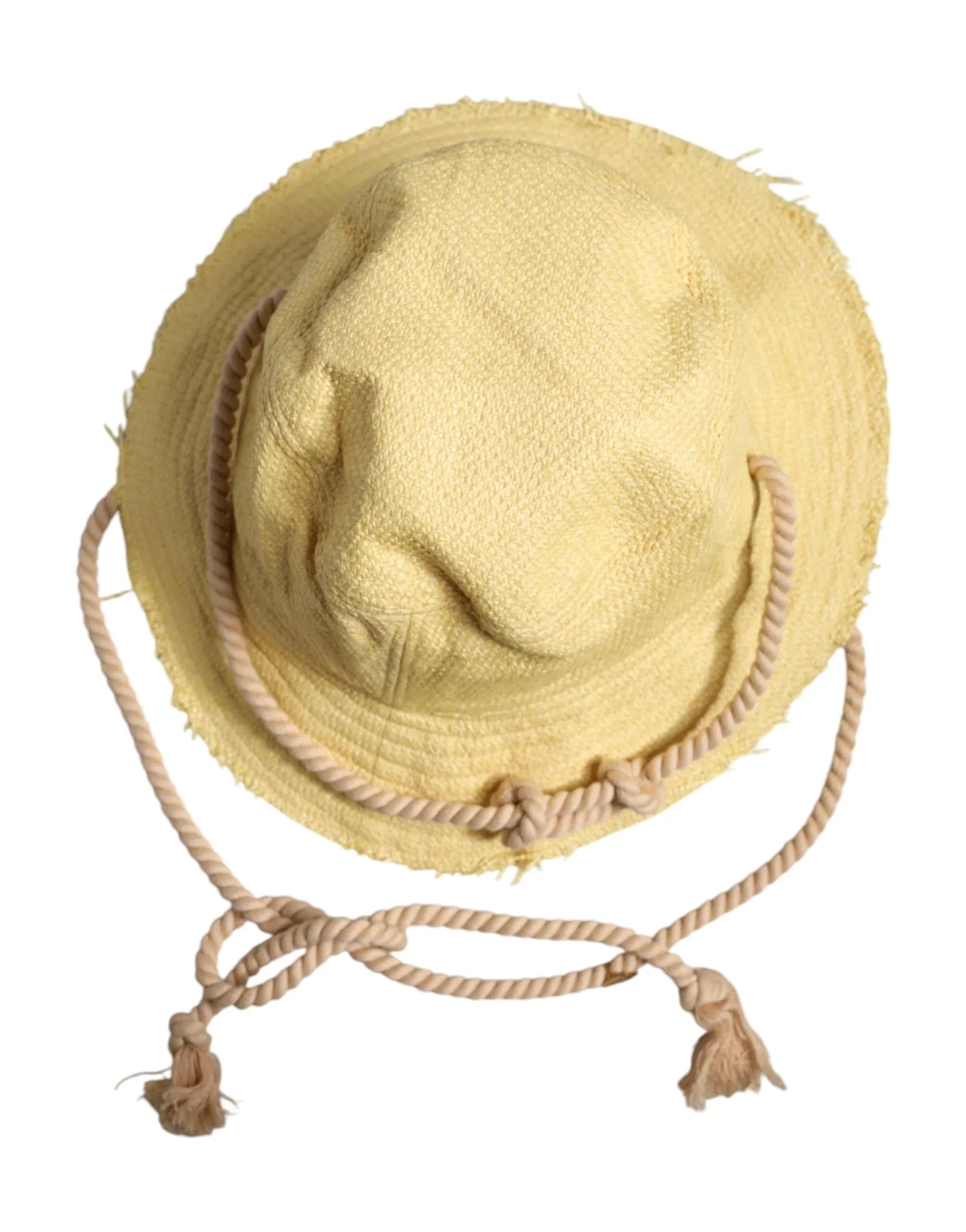 Dolce & Gabbana Yellow Cotton Wide Brim Bucket - Zeiniez