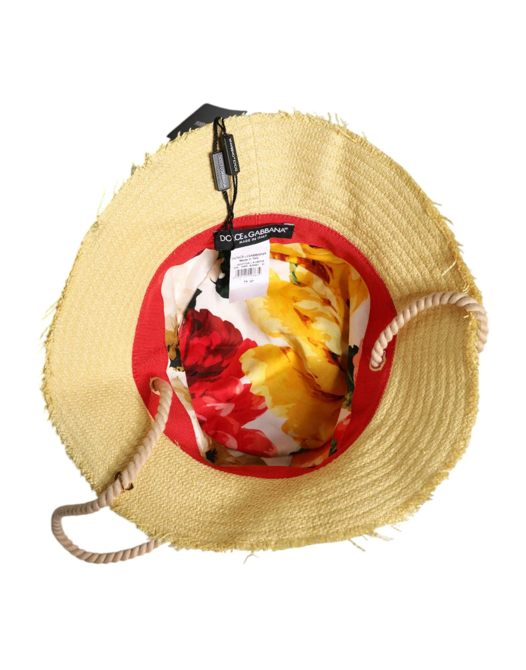 Dolce & Gabbana Yellow Cotton Wide Brim Bucket - Zeiniez