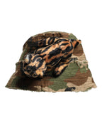 Dolce & Gabbana Multicolor Leopard Embellish Wide Brim Bucket Hat - Zeiniez