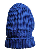 Dolce & Gabbana Blue Wool Knitted Winter Beanie Hat - Zeiniez