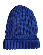 Dolce & Gabbana Blue Wool Knitted Winter Beanie Hat - Zeiniez