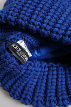 Dolce & Gabbana Blue Wool Knitted Winter Beanie Hat - Zeiniez