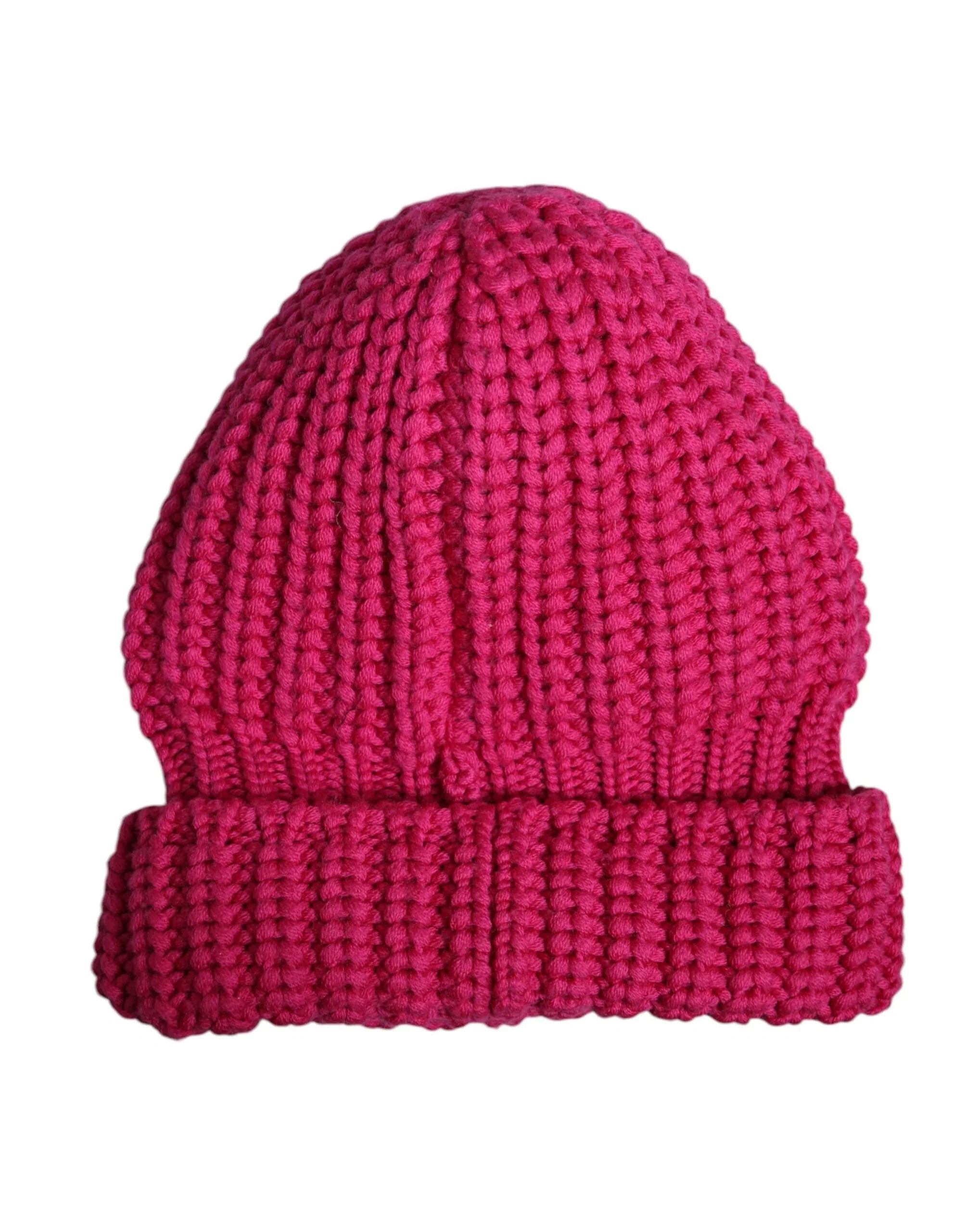 Dolce & Gabbana Pink Solid Wool Knitted Winter Beanie Hat - Zeiniez