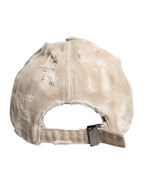 Dolce & Gabbana Beige Tattered Cotton 6 Panels Baseball Cap - Zeiniez