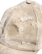 Dolce & Gabbana Beige Tattered Cotton 6 Panels Baseball Cap - Zeiniez