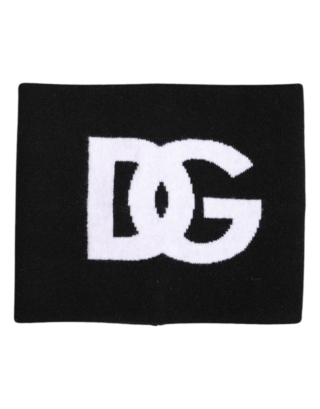 Dolce & Gabbana Black White Logo Print Knitted Neck Warmer Scarf - Zeiniez