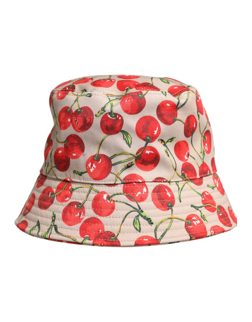 Dolce & Gabbana Beige Cotton Printed Wide Brim Bucket Hat - Zeiniez