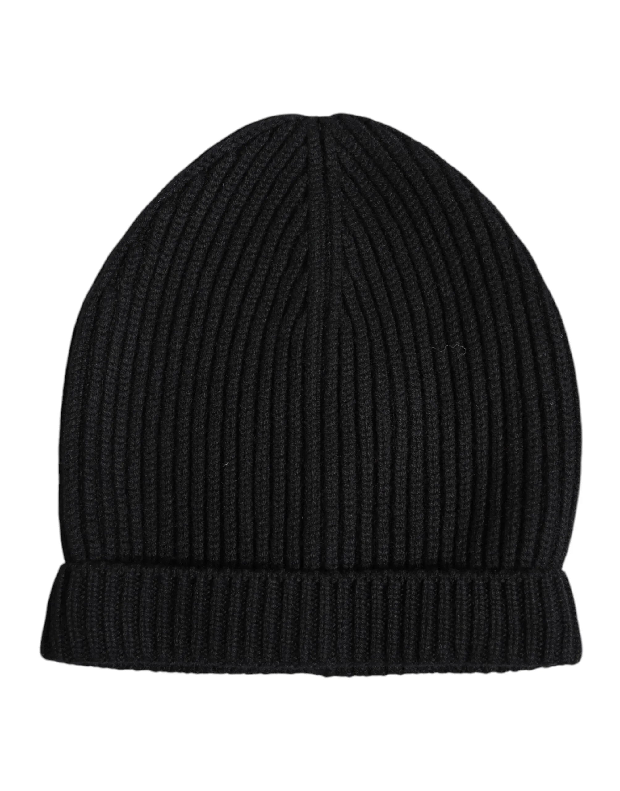 Dolce & Gabbana Black Cashmere Knitted Winter Beanie Hat - Zeiniez