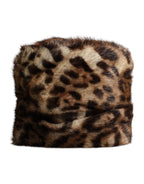 Dolce & Gabbana Brown Leopard Faux Fur Women Bucket Hat - Zeiniez