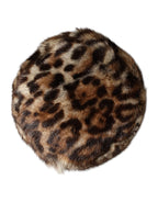 Dolce & Gabbana Brown Leopard Faux Fur Women Bucket Hat - Zeiniez