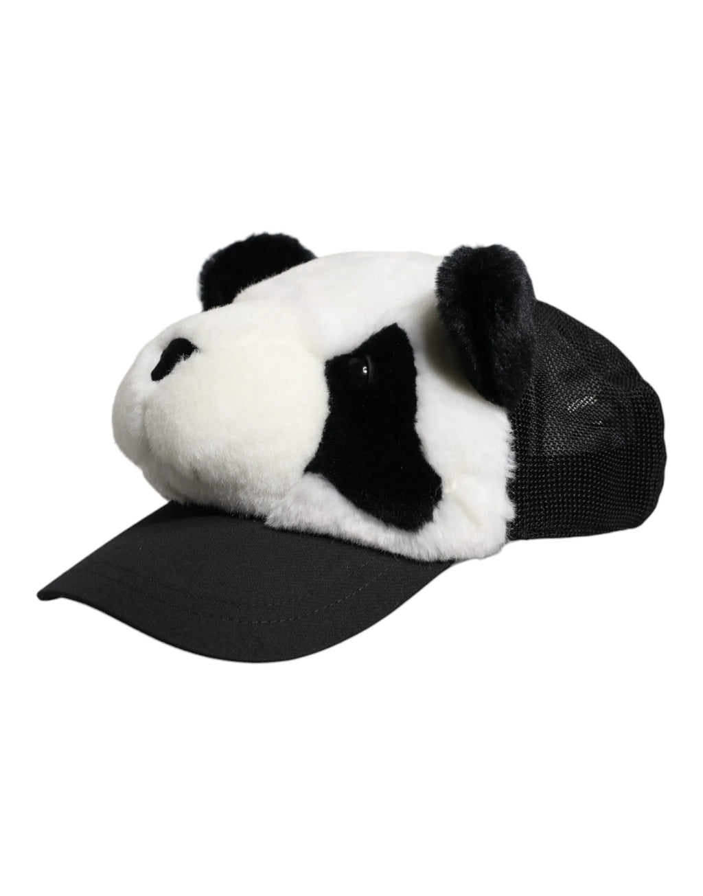 Dolce & Gabbana Black White Panda Fur Women Baseball Cap - Zeiniez