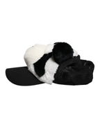 Dolce & Gabbana Black White Panda Fur Women Baseball Cap - Zeiniez