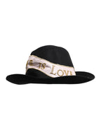 Dolce & Gabbana Black Logo Embroidered Women Wide Brim Hat - Zeiniez