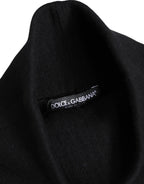 Dolce & Gabbana Black Cashmere Knitted Neck Warmer Foulard Scarf - Zeiniez