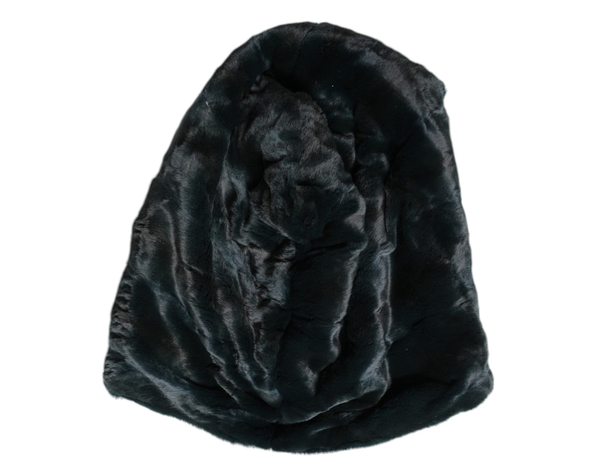Dolce & Gabbana Black Weasel Fur Womens Beanie Hat