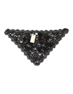 Dolce & Gabbana Black Lace Floral Applique Cotton Veil Hat - Zeiniez