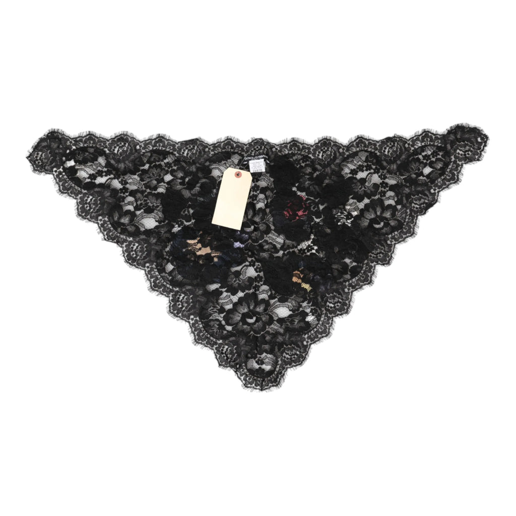 Dolce & Gabbana Black Lace Floral Applique Cotton Veil Hat - Zeiniez