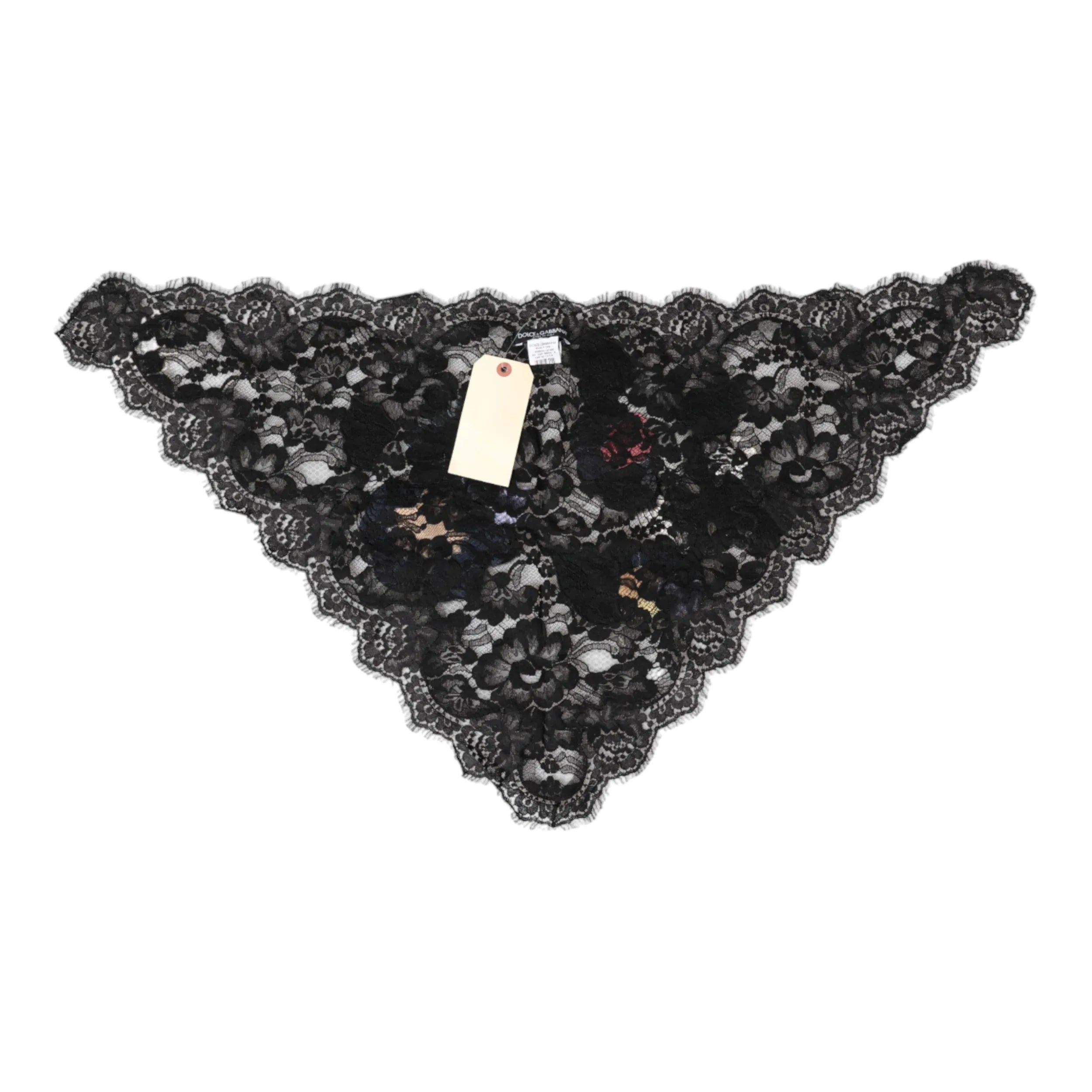 Dolce & Gabbana Black Lace Floral Applique Cotton Veil Hat - Zeiniez