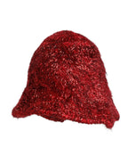 Dolce & Gabbana Red Viscose Tinsel Wide Brim Bucket Hat - Zeiniez