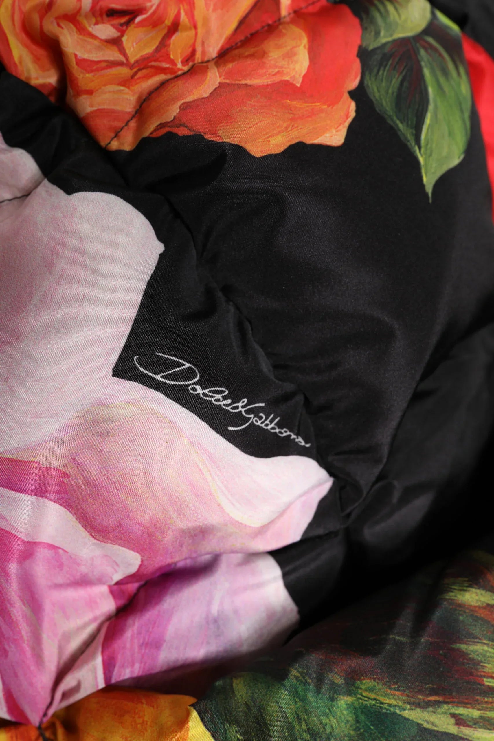 Dolce & Gabbana Black Floral Print Whole Head Wrap Hat - Zeiniez