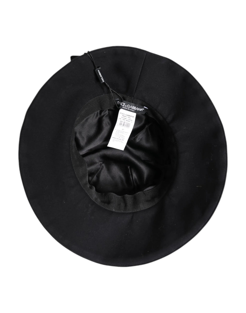 Dolce & Gabbana Black Cotton Wide Brim Bucket Hat - Zeiniez