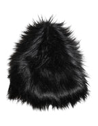 Dolce & Gabbana Black Acrylic Fur Womens Bucket Hat