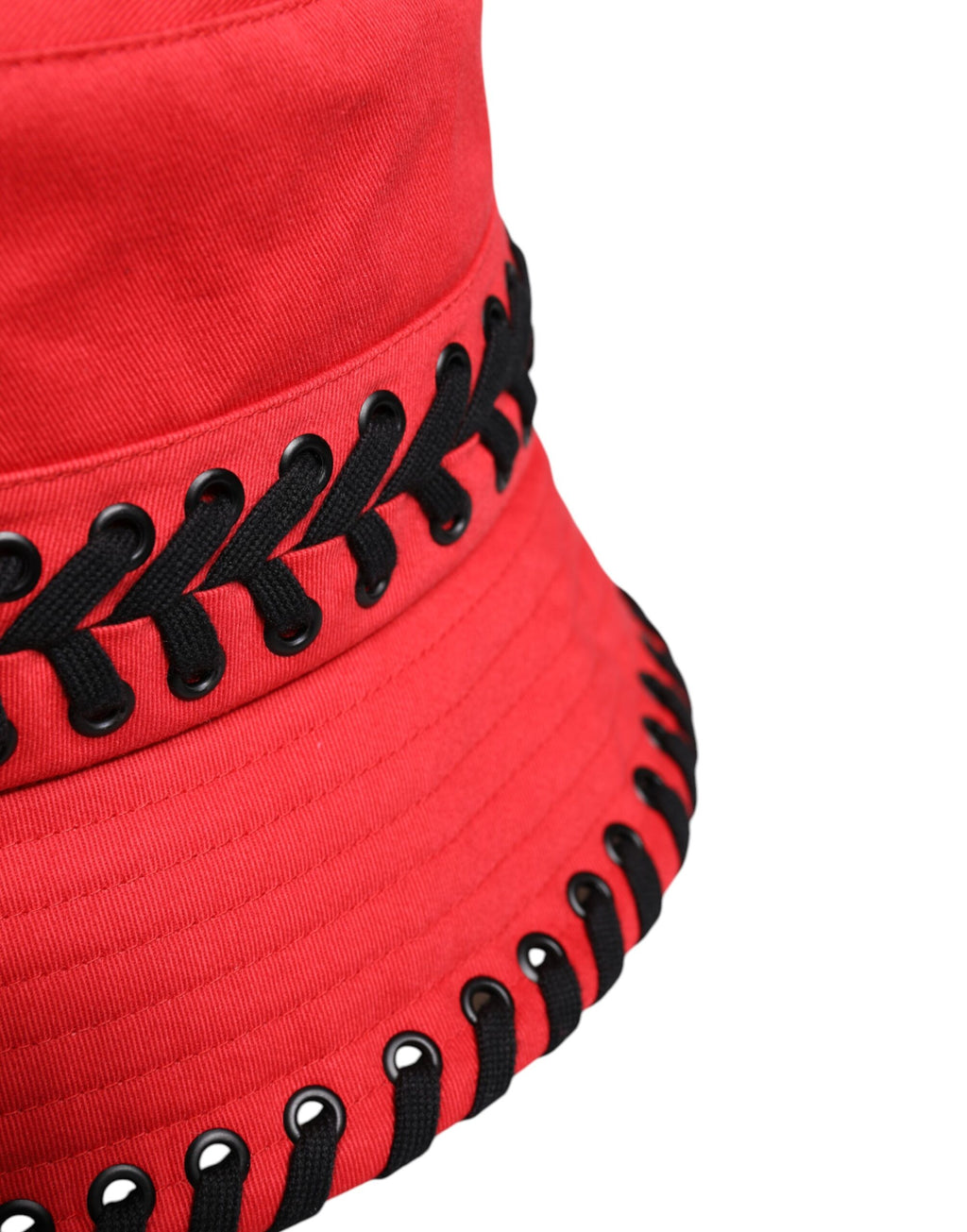 Dolce & Gabbana Red Lace Polyester Wide Brim Bucket Hat