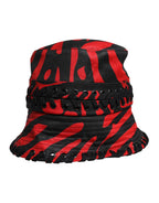 Dolce & Gabbana Black Red Stripe Polyester Wide Brim Bucket Hat - Zeiniez