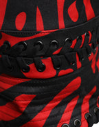 Dolce & Gabbana Black Red Stripe Polyester Wide Brim Bucket Hat - Zeiniez