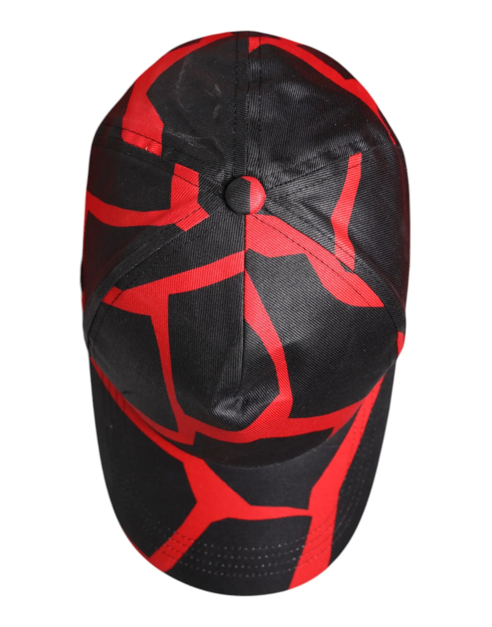 Dolce & Gabbana Red Black Lace Tulle Cotton Baseball Cap - Zeiniez