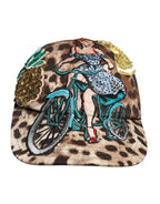 Dolce & Gabbana Brown Leopard Sequin Sicily Baseball Cap - Zeiniez